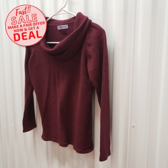 Brunella Gori Long Sleeve Sweater Sz M Burgundy - Picture 3 of 5